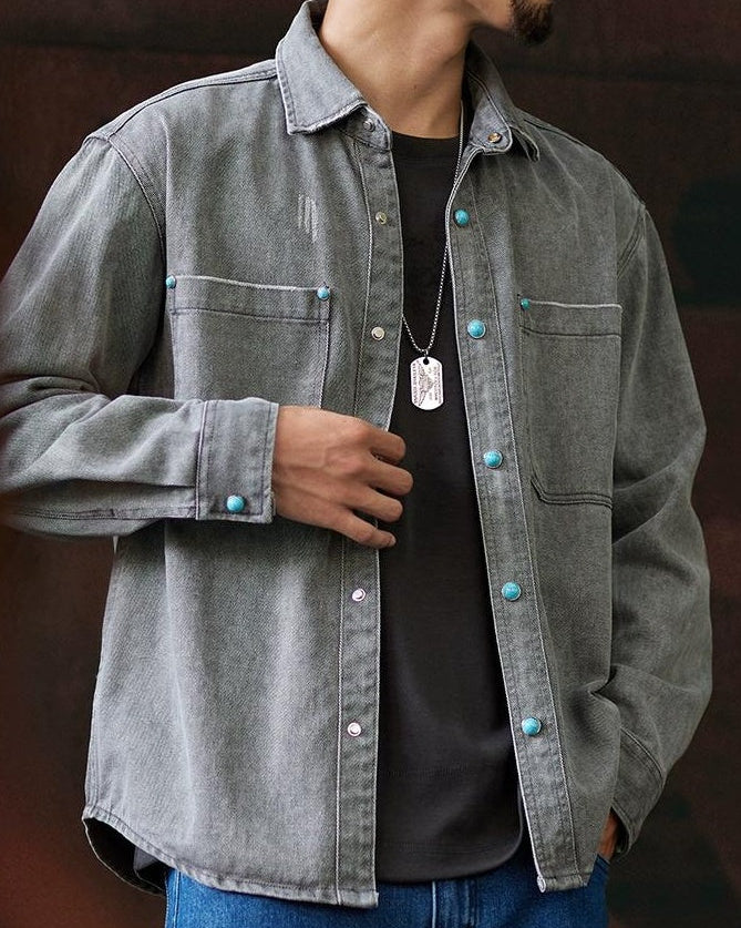 ロートン コンチョボタンデニムシャツジャケット 2333