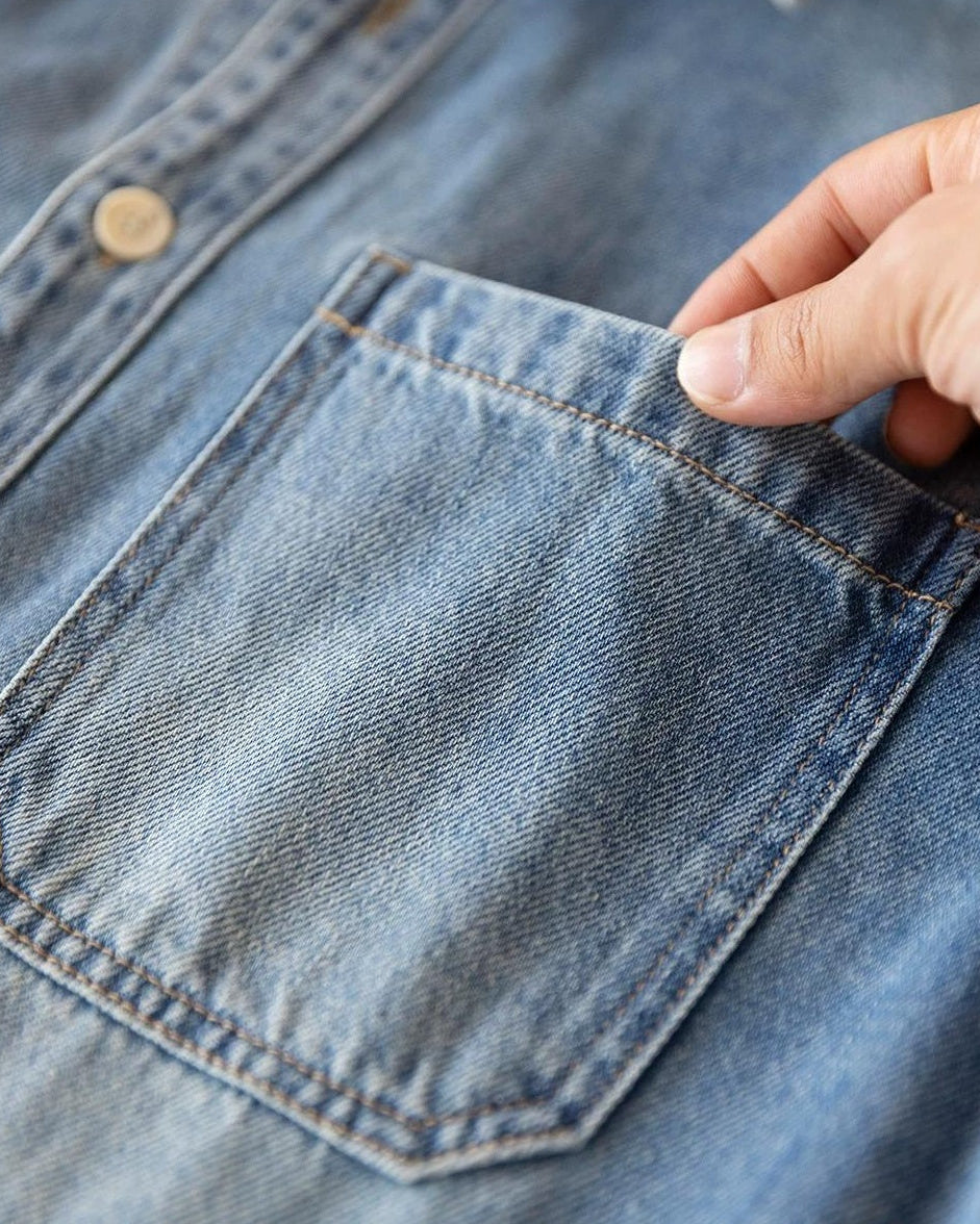 アナコンダ ボックスシルエットシングルポケットデニムシャツ 2476