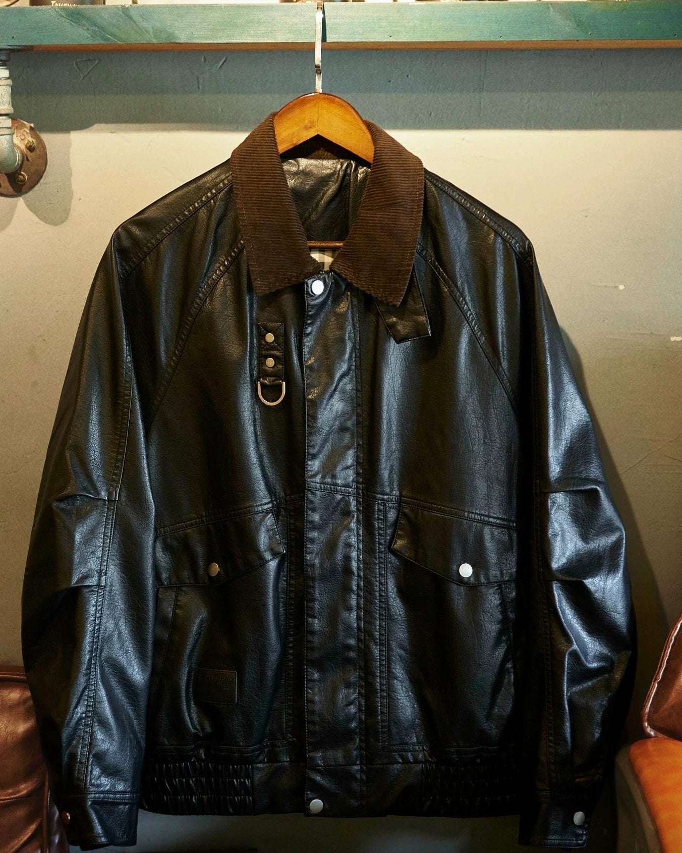 アードモア コーデュロイカラーPUレザージャケット 2396