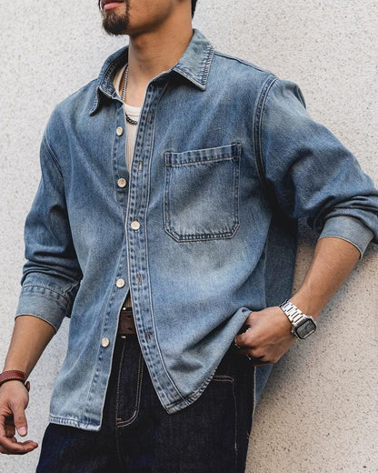 アナコンダ ボックスシルエットシングルポケットデニムシャツ 2476