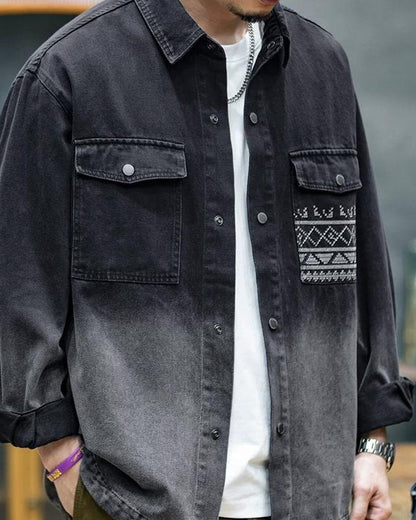 ドーバー デザインポケットグラデーションデニムシャツ 2363