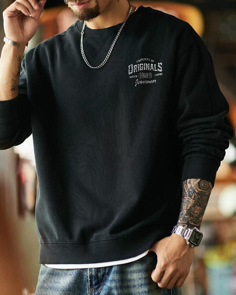 ワクサハチー バックプリント裏フリーススウェットプルオーバー 2394