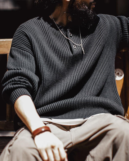 サンダスキー リブ編クルーヘンリーセーター 2414