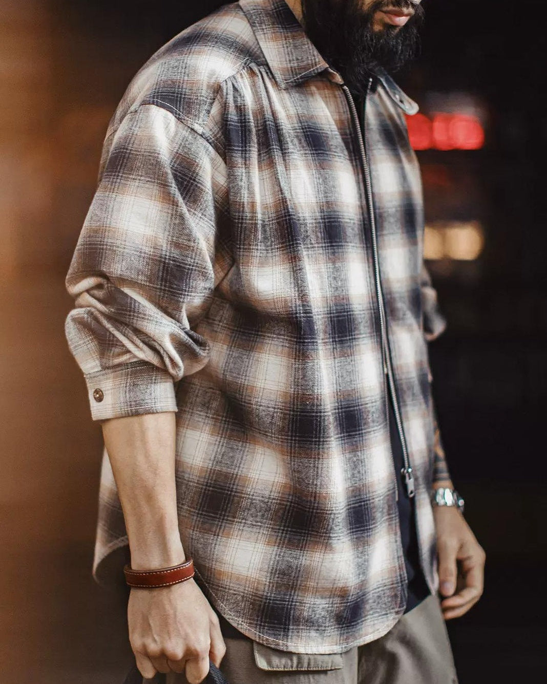 ブルッキングズ レトロチェックジップシャツジャケット 2456