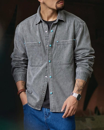 ロートン コンチョボタンデニムシャツジャケット 2333