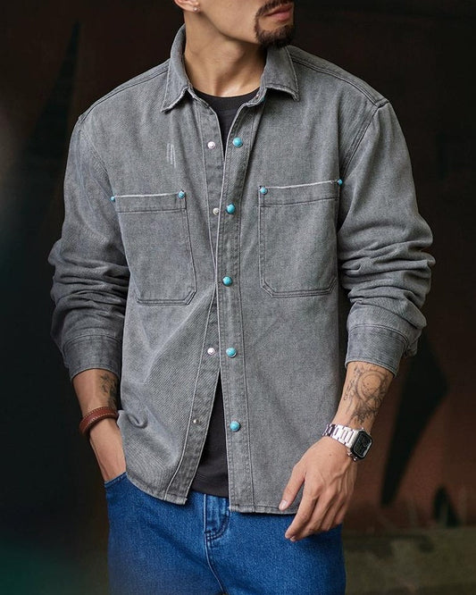 ロートン コンチョボタンデニムシャツジャケット 2333