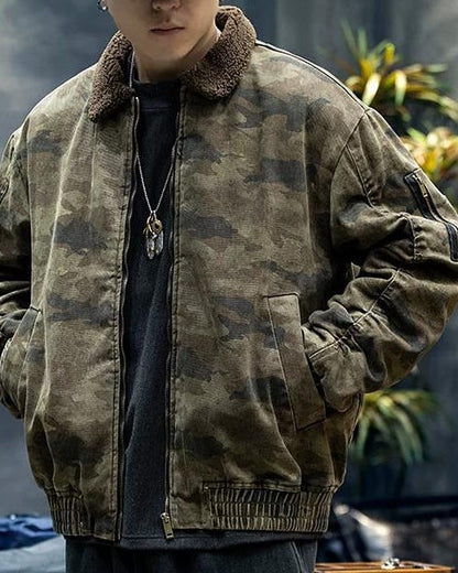 アタスカデロ ボアカラーカモ柄ボンバージャケット 2382