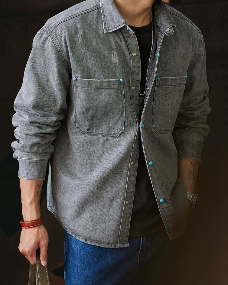 ロートン コンチョボタンデニムシャツジャケット 2333