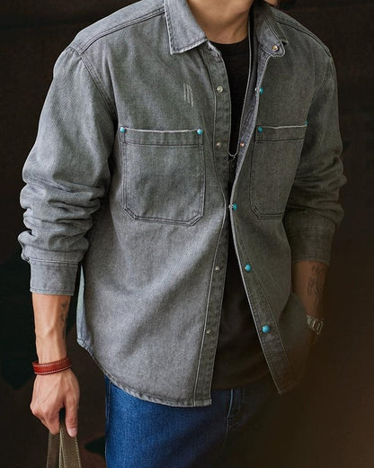 ロートン コンチョボタンデニムシャツジャケット 2333