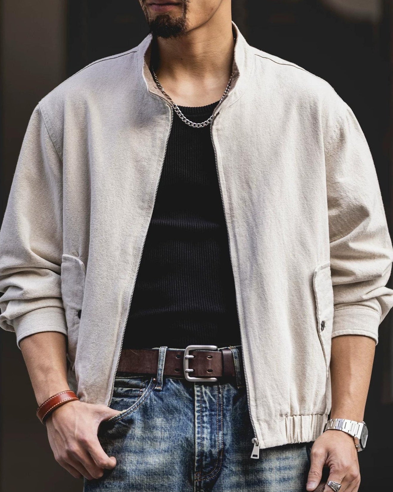 ソールズベリー スタンドカラーフルジップワークブルゾン 2493