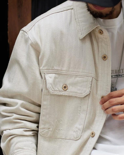 メイソンシティ ツイルヘリンボーンワークシャツブルゾン 2402