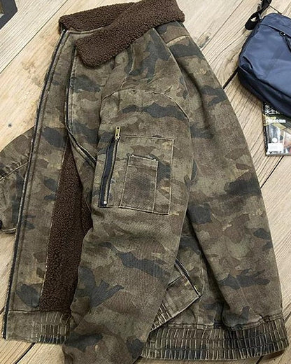 アタスカデロ ボアカラーカモ柄ボンバージャケット 2382