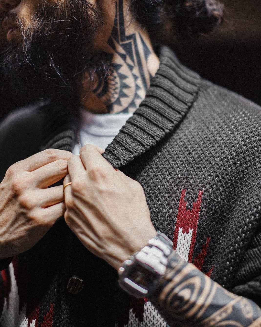 ミシャウォーカ ネイティブカウチンショールカーディガン 2412