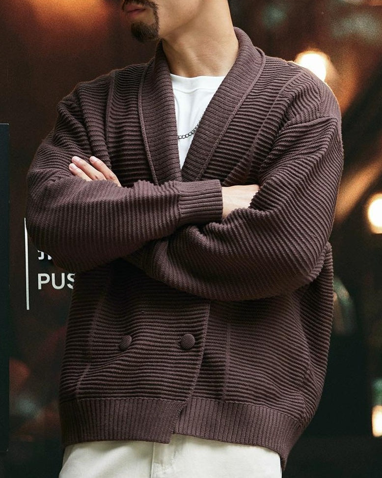 ギャラップ ショールカラーヘビーリブカーディガン 2324