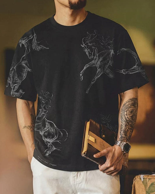 ジョーンズボロ グラフィックプリントクルーネックトップス 2611