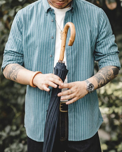 ワイリカ クラシックストライプボタンダウンシャツ 2602