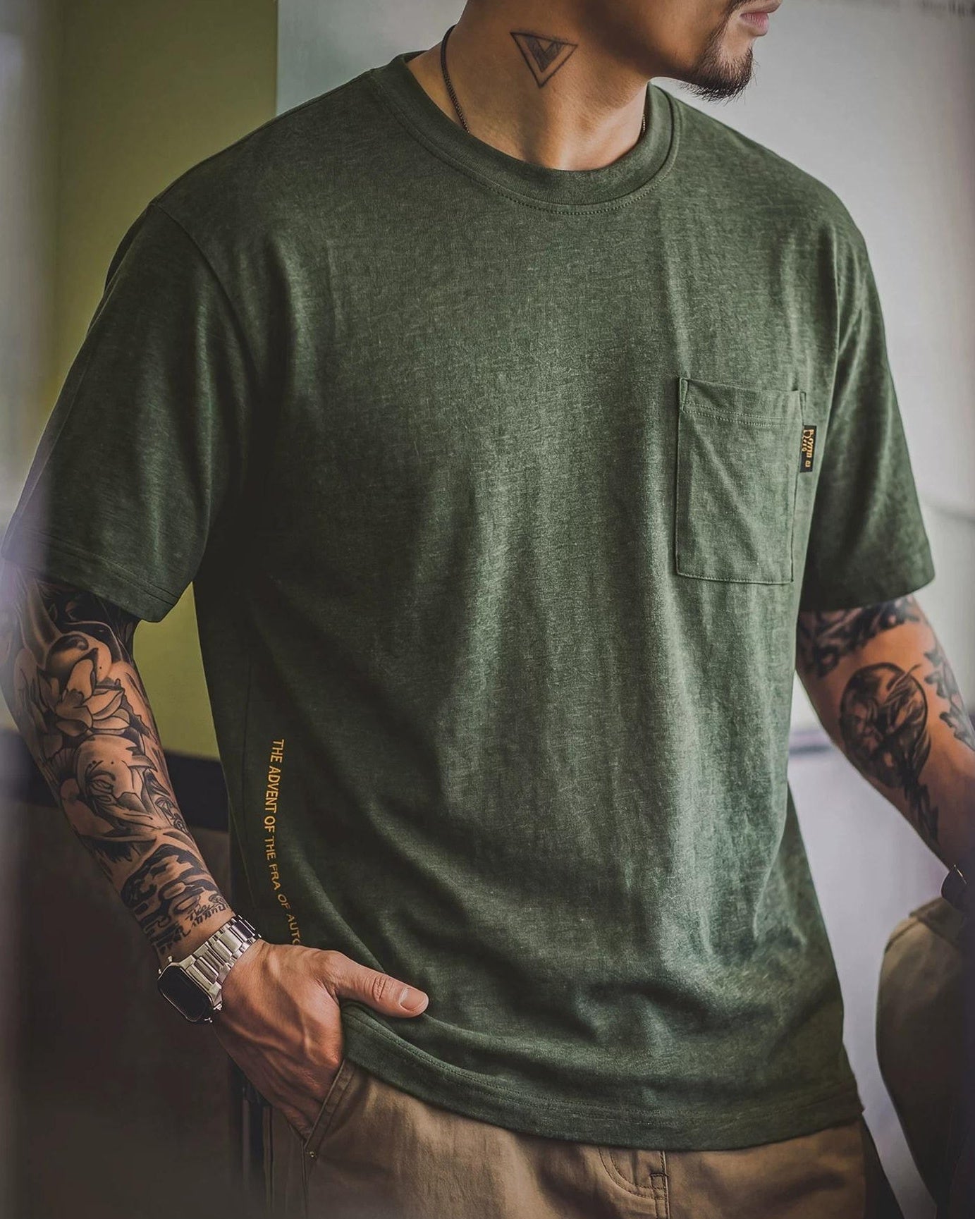 チェムルト シングルポケットクルーネックTシャツ 2743