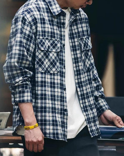 グースクリーク バイアスポケットチェックワークシャツ 2427