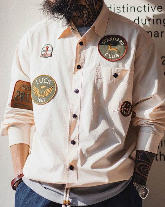 ダマリスコッタ マルチワッペンミリタリーワークシャツ 2567