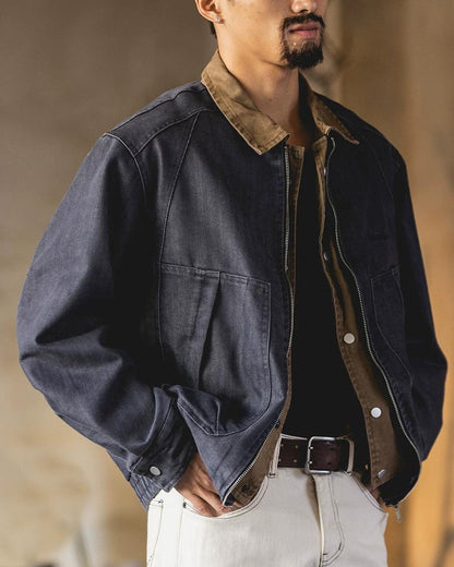 ウェスタリー バイカラー襟切替ラグランワークブルゾン 2491