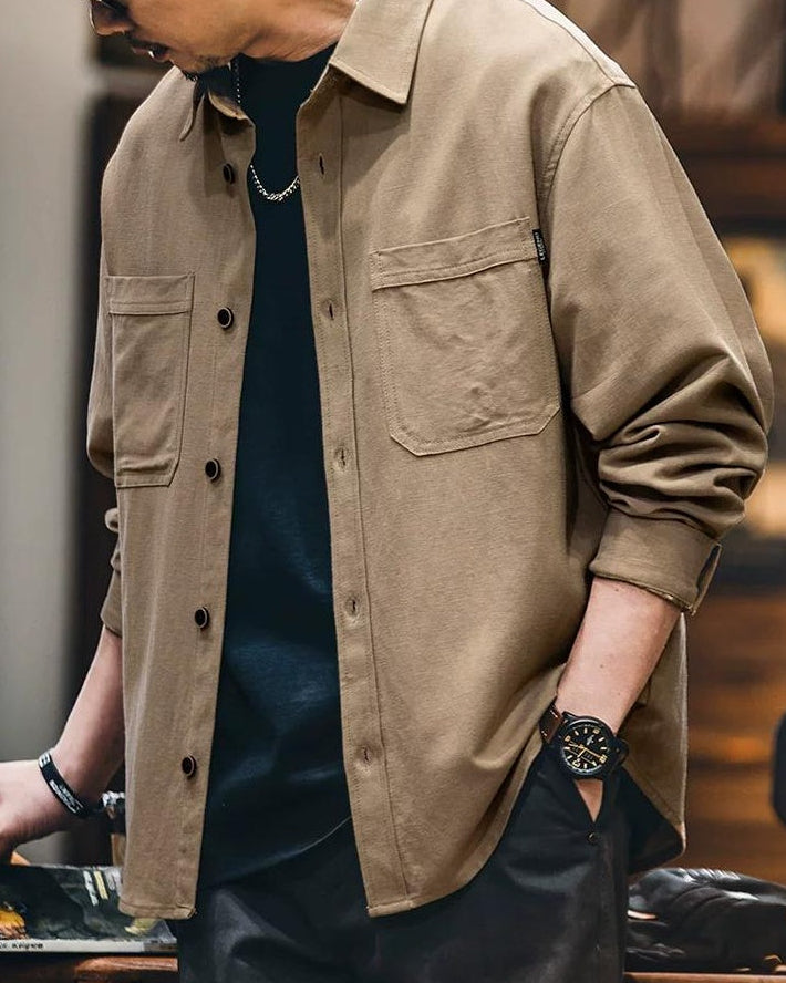 ロックビル スクエアダブルポケットワイドシャツ 2433