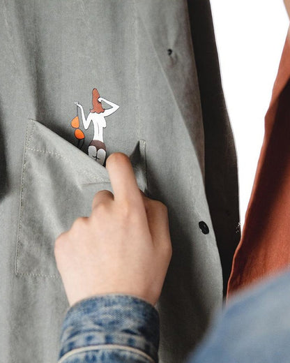 オイルシティ レタードエンブロイダリーオープンカラーシャツ 2635