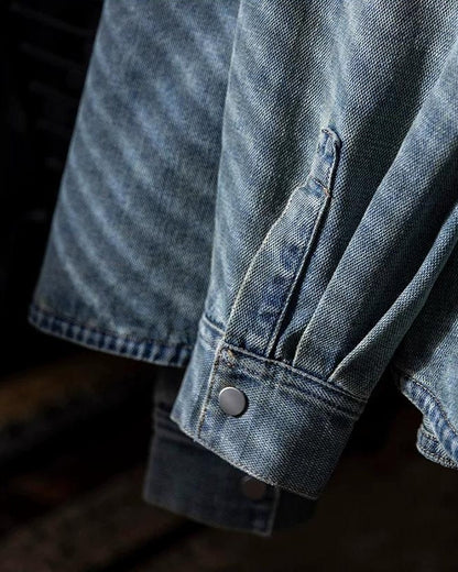 ヘイスティングス ウォッシュドデニムドットボタンワークシャツ 2407