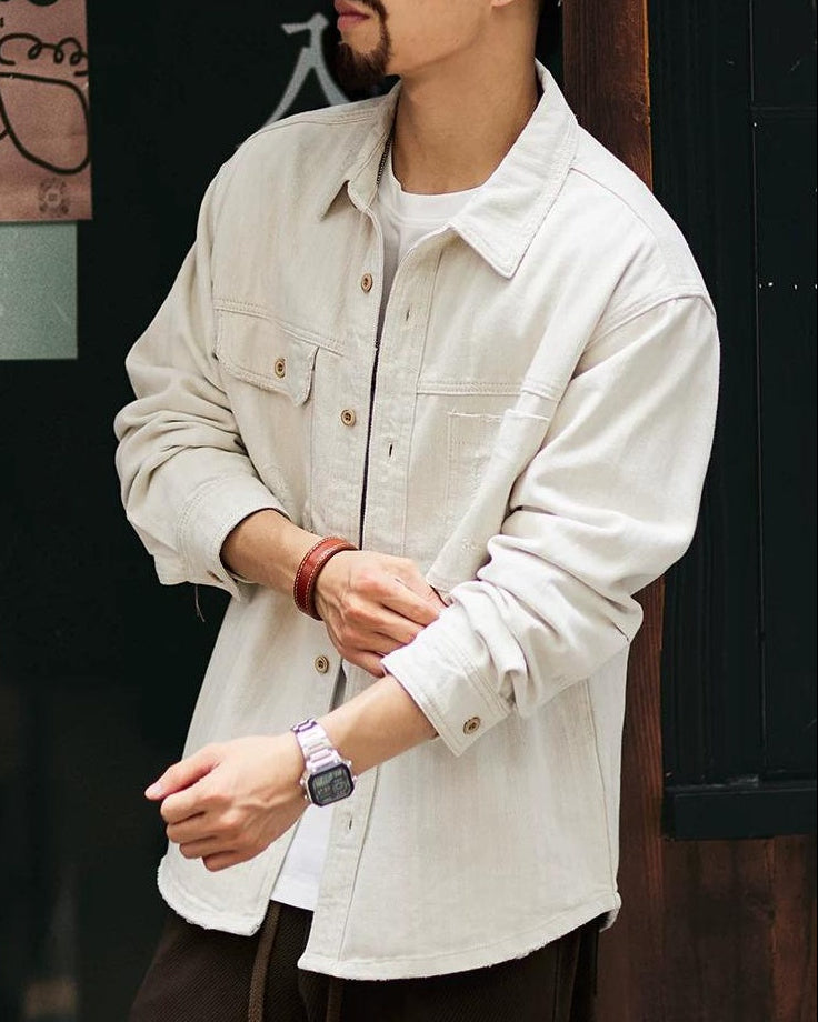 メイソンシティ ツイルヘリンボーンワークシャツブルゾン 2402