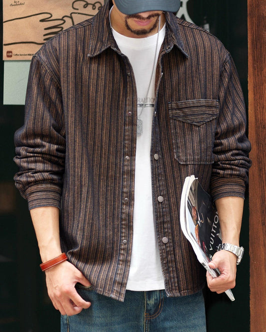 ブライアン ヘリンボーンストライプデニムシャツ 2330