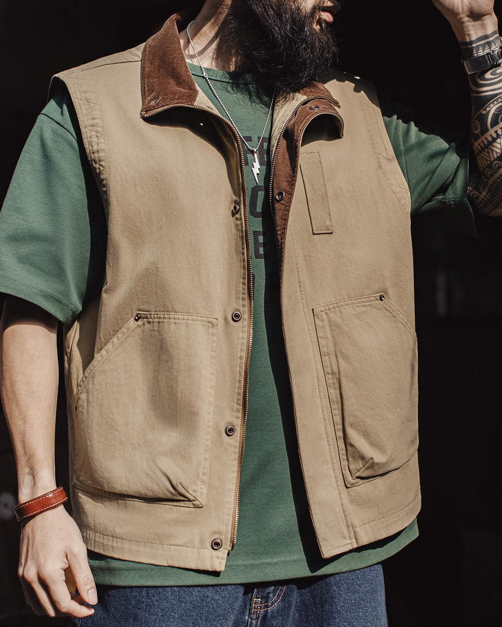 フェアホープ コーデュロイカラーユーティリティワークベスト 2545