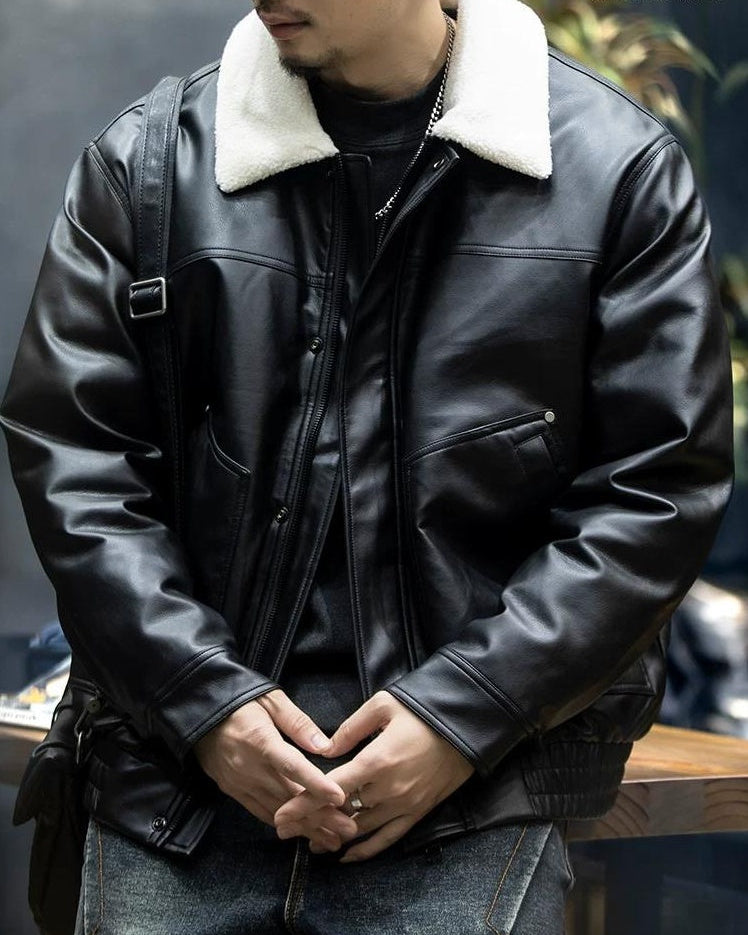 アルトゥーナ ボア襟PUレザージャケット 2366