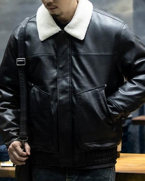 アルトゥーナ ボア襟PUレザージャケット 2366