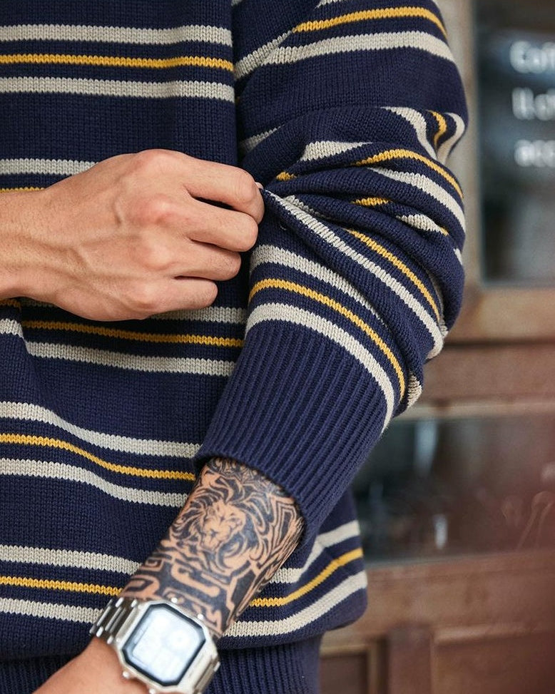 モントピリア ポロカラーレトロボーダーニット 2293