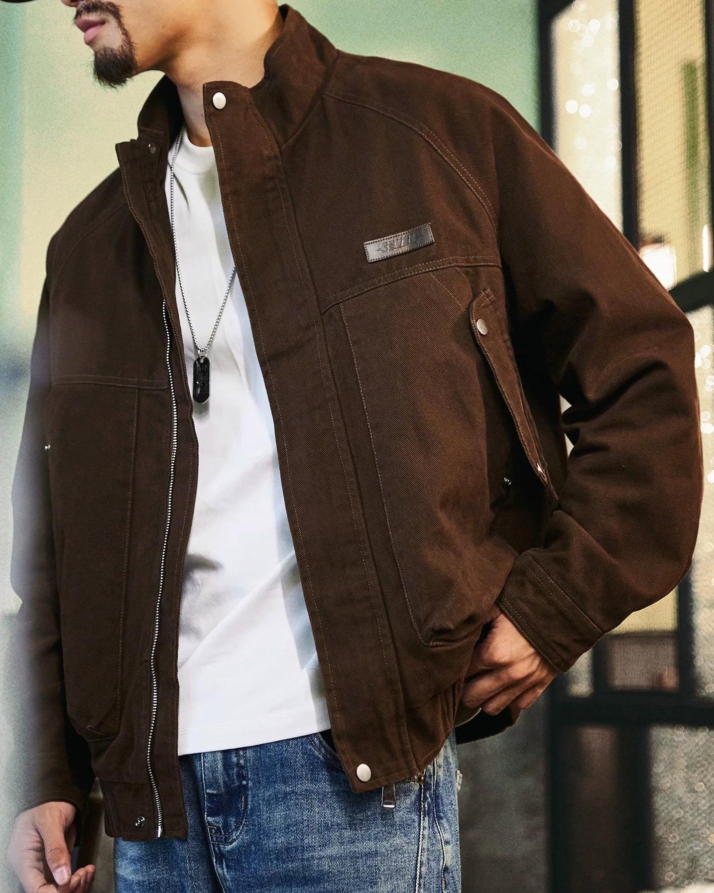 サプルパ スタンドカラーワークブルゾン 2398