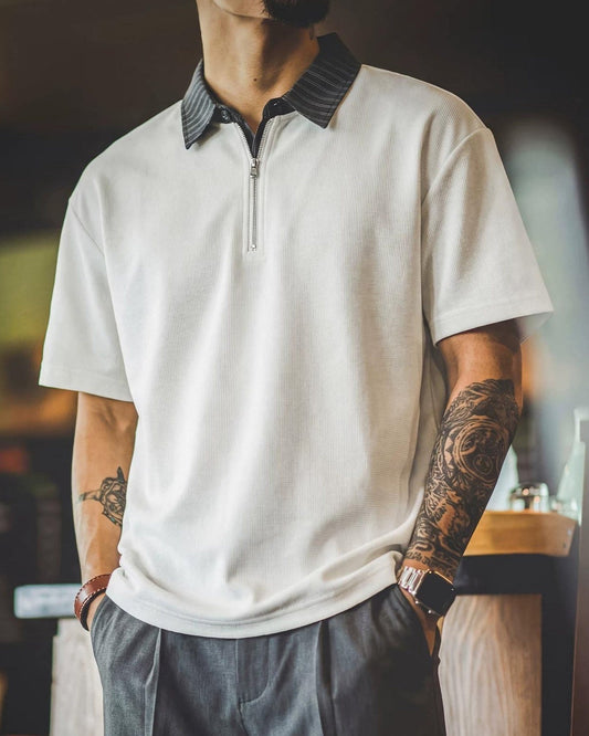 パレスティン クレリックハーフジップポロシャツ 2643