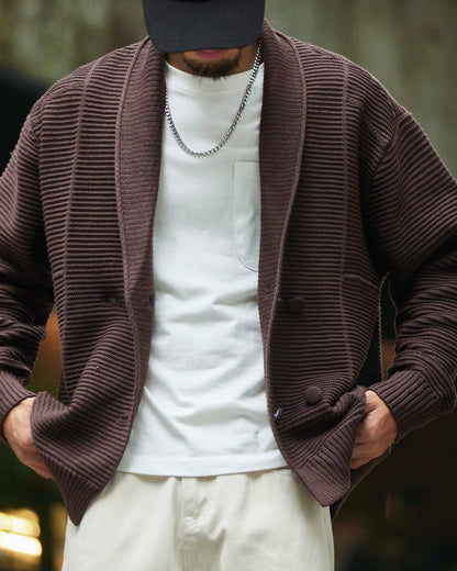 ギャラップ ショールカラーヘビーリブカーディガン 2324