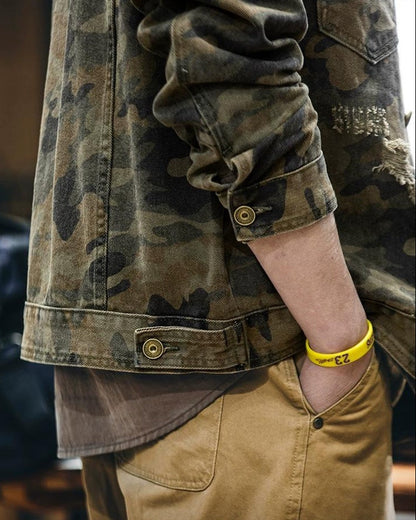 セントジョセフ カモ柄ダメージデニムジャケット 2340