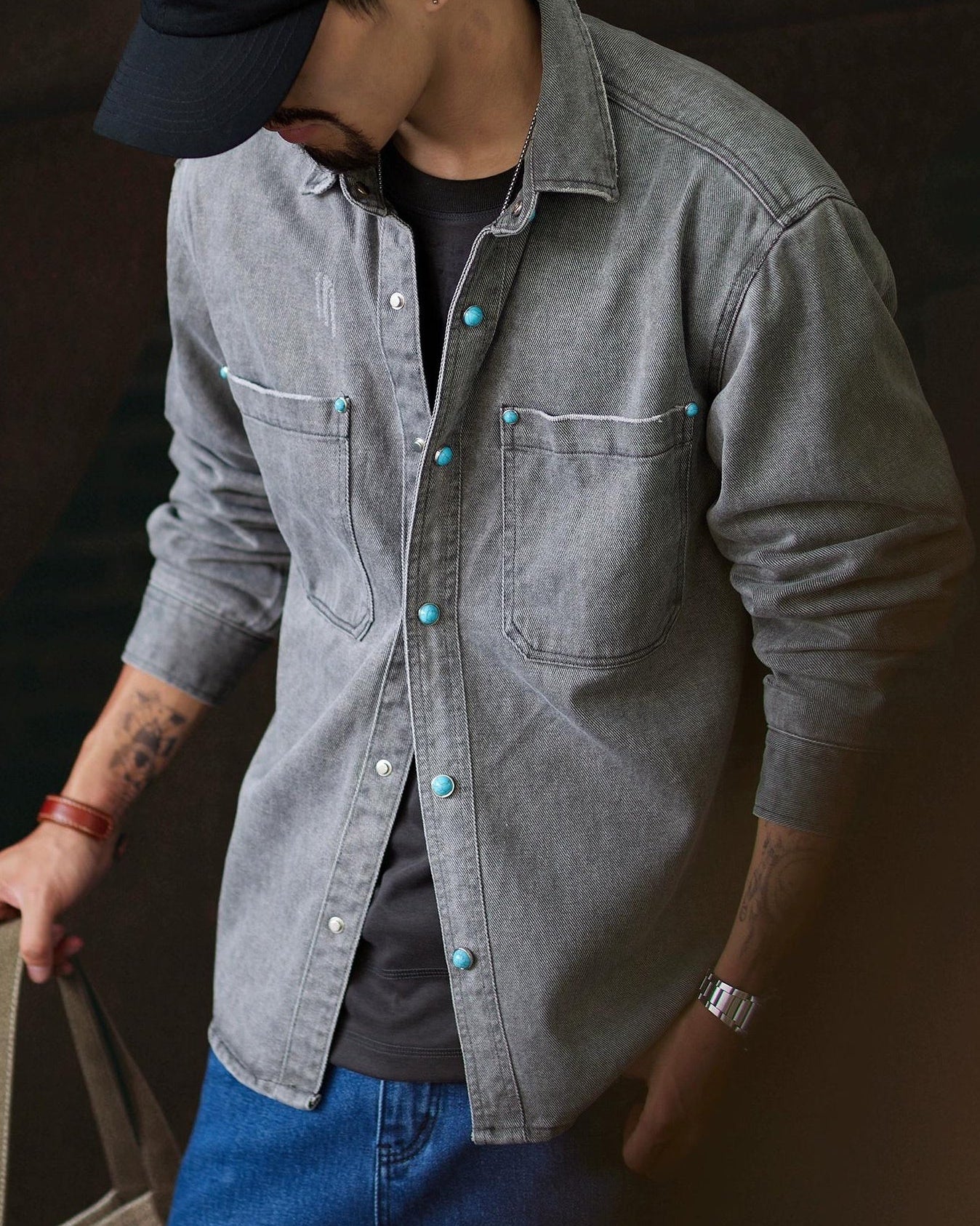 ロートン コンチョボタンデニムシャツジャケット 2333