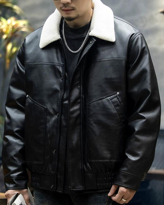 アルトゥーナ ボア襟PUレザージャケット 2366