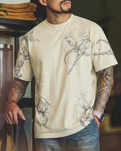 ジョーンズボロ グラフィックプリントクルーネックトップス 2611