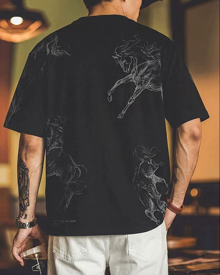 ジョーンズボロ グラフィックプリントクルーネックトップス 2611