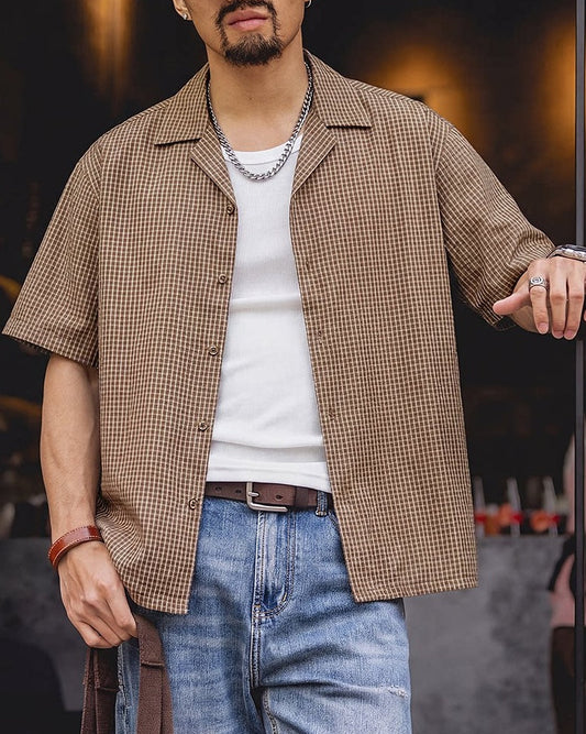 ペイソン クラシックチェックオープンカラーシャツ 2605