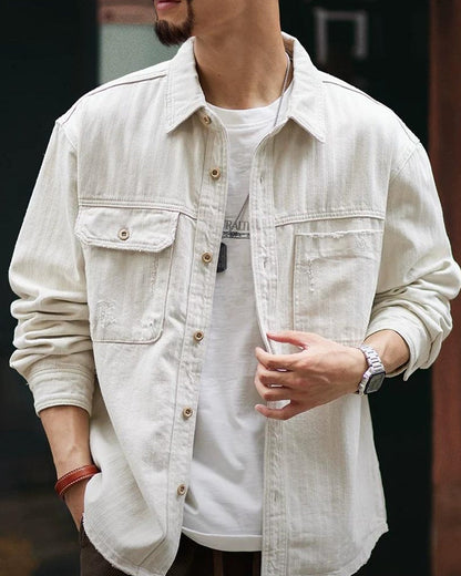 メイソンシティ ツイルヘリンボーンワークシャツブルゾン 2402