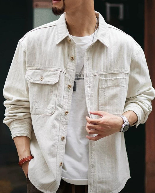 メイソンシティ ツイルヘリンボーンワークシャツブルゾン 2402