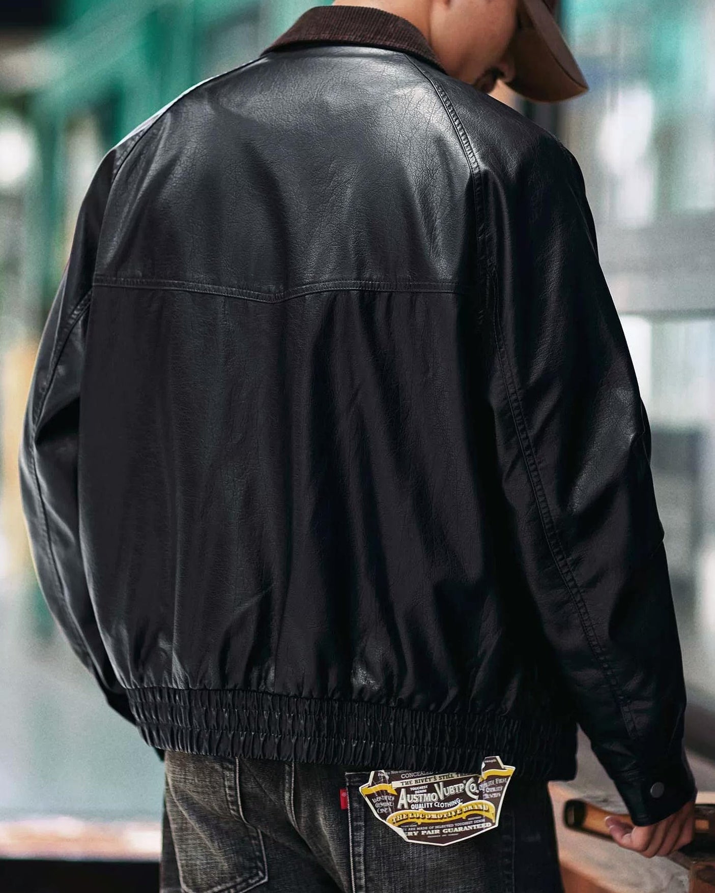 アードモア コーデュロイカラーPUレザージャケット 2396