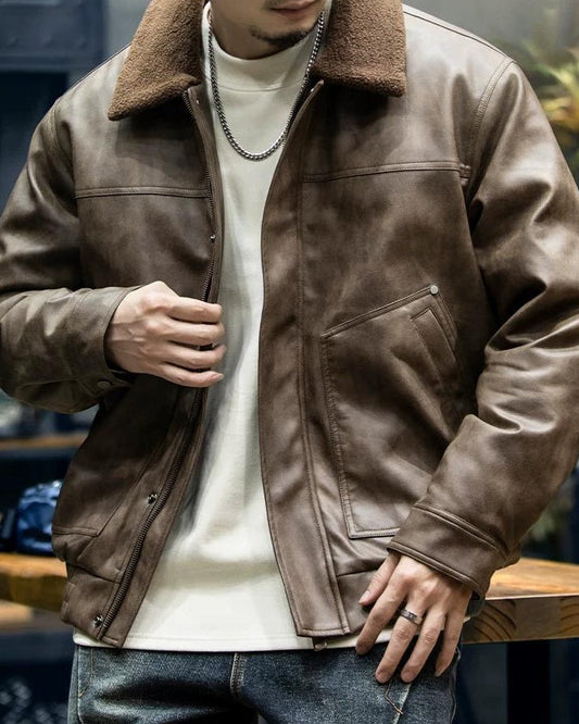 アルトゥーナ ボア襟PUレザージャケット 2366