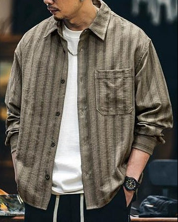 タスカルーサ レトロストライプロングシャツ 2350