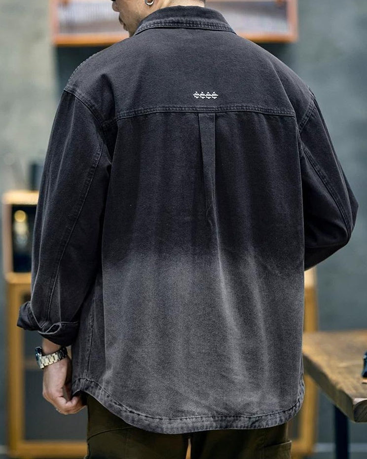 ドーバー デザインポケットグラデーションデニムシャツ 2363