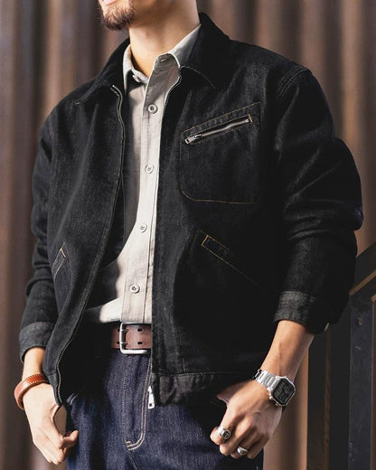 カンバーランド スプレッドカラーワークデニムブルゾン 2492