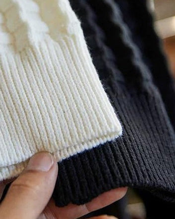 ルイドソ チェック柄ラウンドネックニットセーター 2391